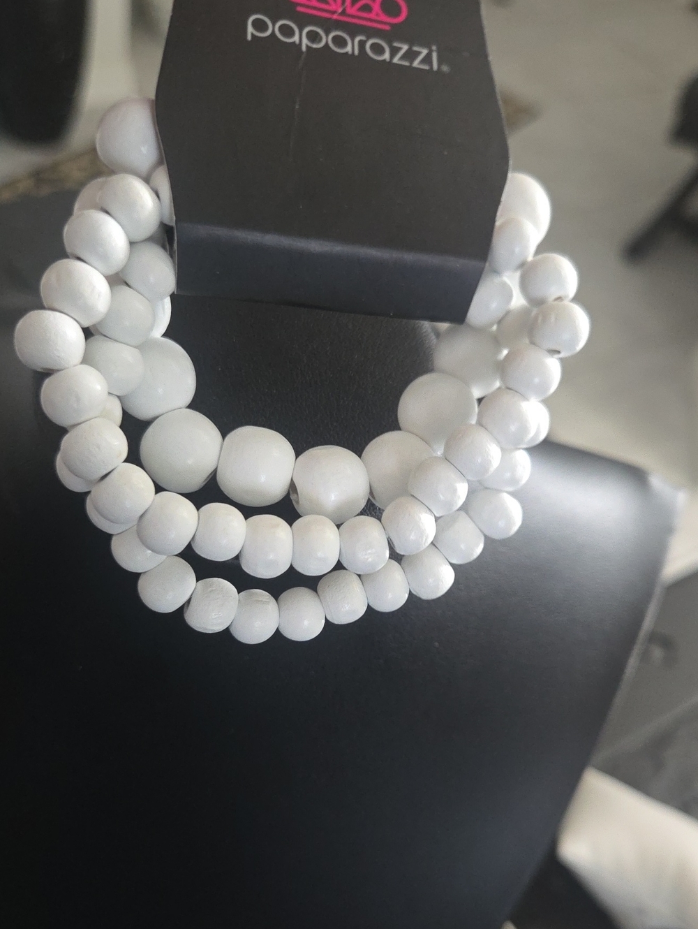 Paparazzi Wood Layered White Bracelet NWT